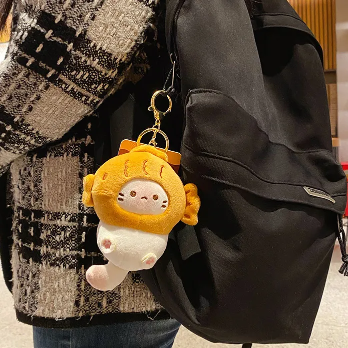 Fashion Cute Plush Coco Cat Small Food House Keychain