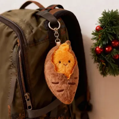 Fashion Cute Toasted Honey Potato Plush Doll Keychain