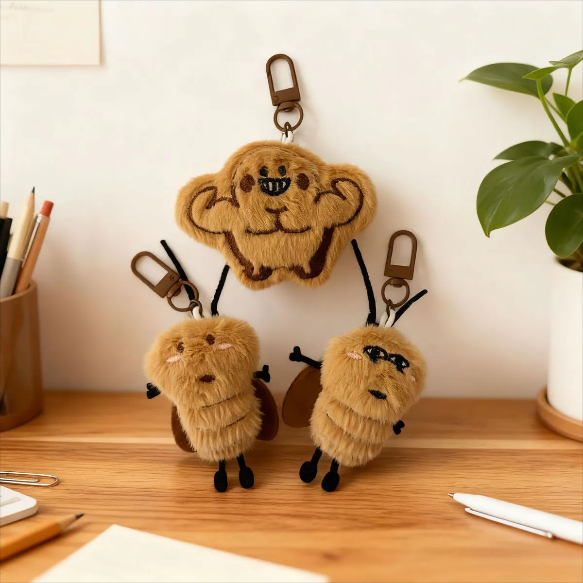 Cute Plush Cockroach Bag Pendant Keychain Fashion Cartoon Keychain
