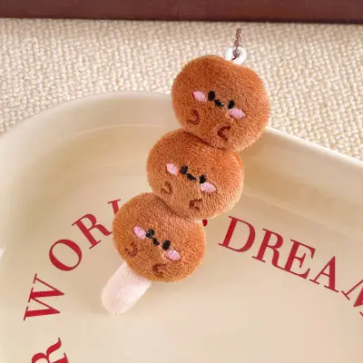 Fashion Cute Plush Meatballs Cartoon Cooking Pendant Backpack Keychain