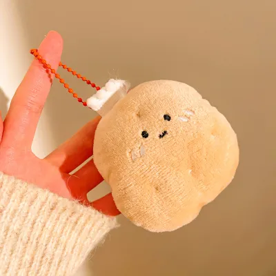 Fashion Cute Plush Meatballs Cartoon Cooking Pendant Backpack Keychain