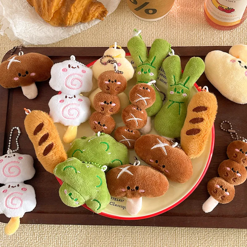 Fashion Cute Plush Meatballs Cartoon Cooking Pendant Backpack Keychain