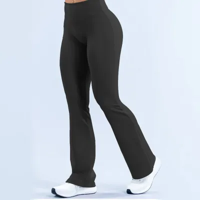 Women Casual Solid Color Sports Pants Nylon Spandex