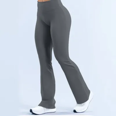 Women Casual Solid Color Sports Pants Nylon Spandex