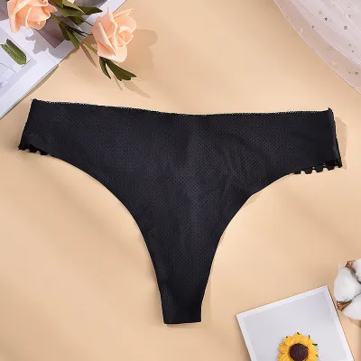 Women's Ultra-Thin Breathable Nylon Solid Color Low Waist Thong Panties