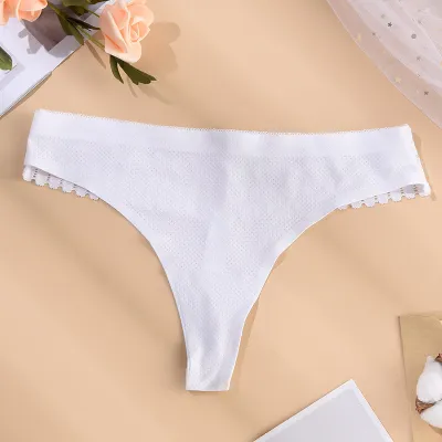 Women's Ultra-Thin Breathable Nylon Solid Color Low Waist Thong Panties