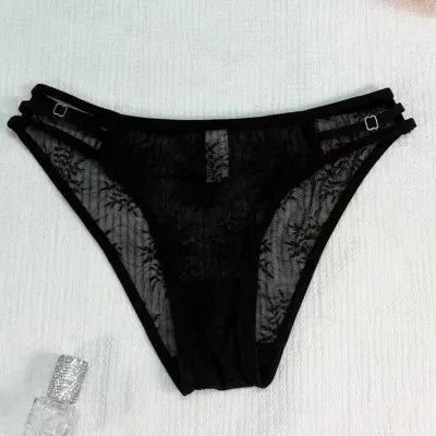 Women Fashion Sexy Solid Color Lace Buckle Breathable Adjustable Underwear