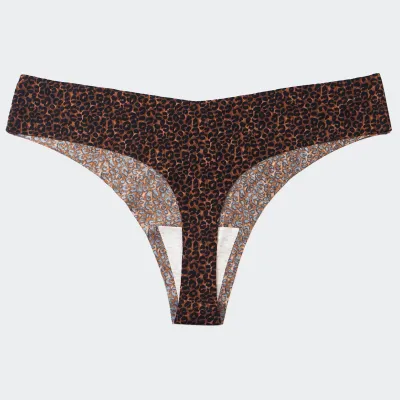 Women Fashion Sexy Zebra Printed Seamless Low Waist Thong