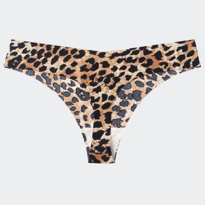 Women Fashion Sexy Zebra Printed Seamless Low Waist Thong