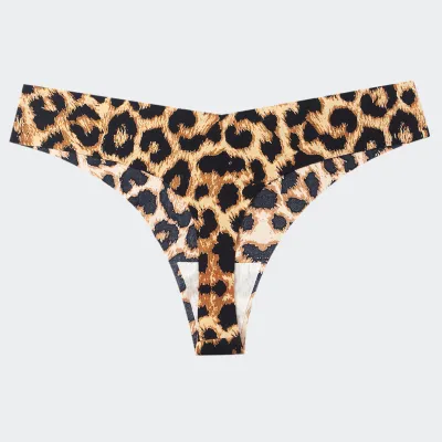 Women Fashion Sexy Zebra Printed Seamless Low Waist Thong