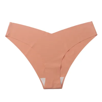 Women Sexy Solid Color Thin Breathable Traceless Thong Panties