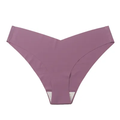 Women Sexy Solid Color Thin Breathable Traceless Thong Panties