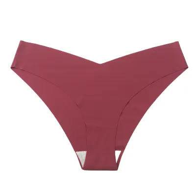 Women Sexy Solid Color Thin Breathable Traceless Thong Panties