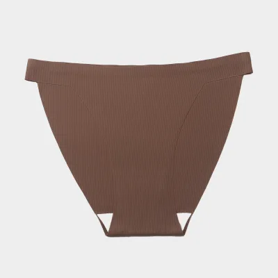 Women's Solid Color Traceless Ice Silk Mid-Waist Thong Panties