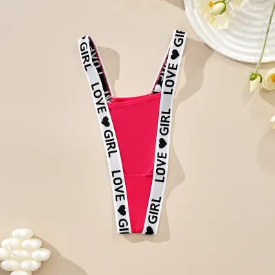 Women Fashion Sexy Letter Low Waist Cotton Thong