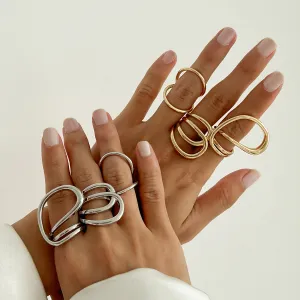Women's Fashion Exaggerated Hollow Geometric Metal Ring