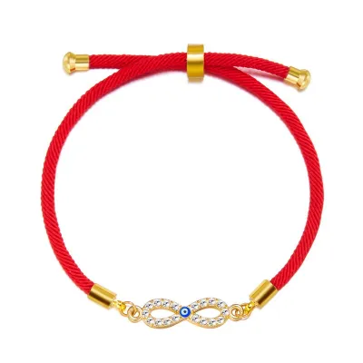Women's Fashion Evil Blue Eyes Alloy Oil Drop Adjustable Bracelet