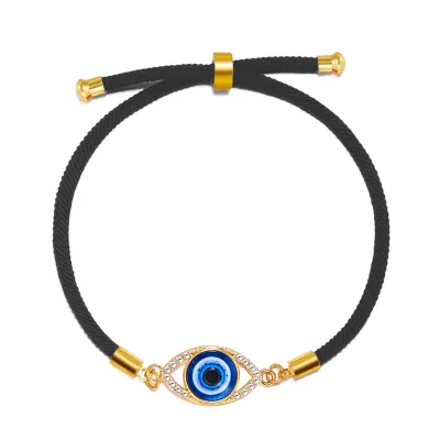 Women's Fashion Evil Blue Eyes Alloy Oil Drop Adjustable Bracelet