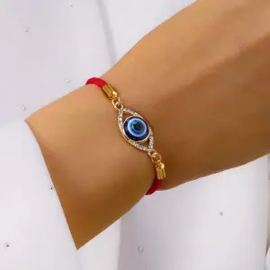 Women's Fashion Evil Blue Eyes Alloy Oil Drop Adjustable Bracelet