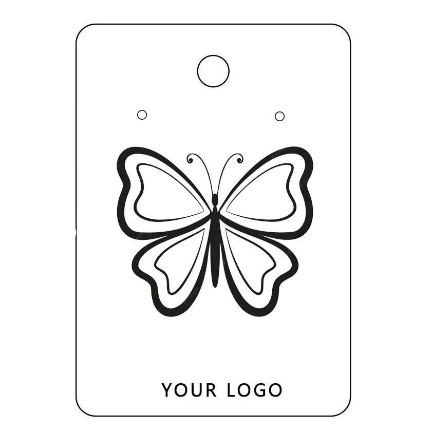7x10cm Butterfly Printed Jewelry Card 1000pcs Pack