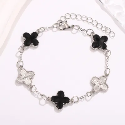 Women Fashion Four-Leaf Clover K Gold Bracelet