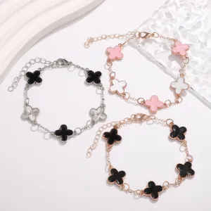 Women Fashion Four-Leaf Clover K Gold Bracelet