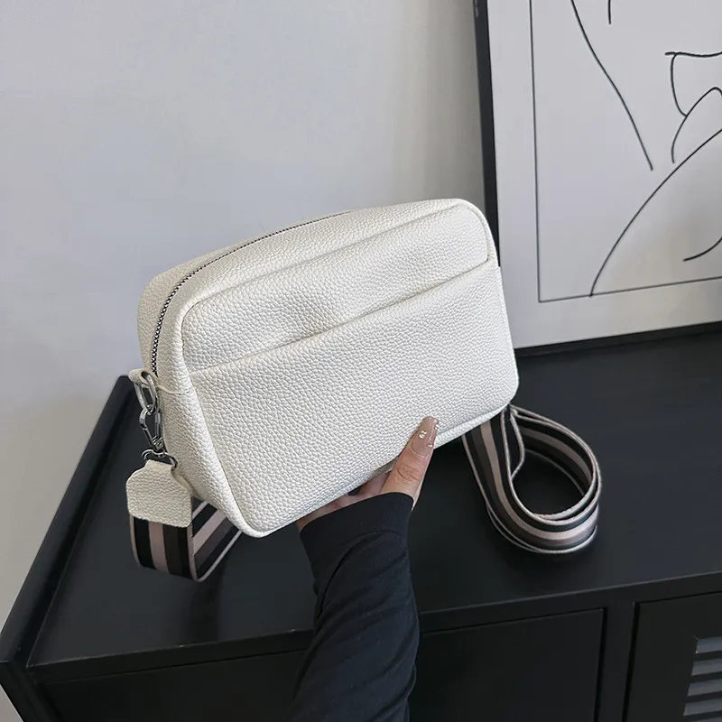 Women Fashion Casual Solid Color Small Square PU Crossbody Bag
