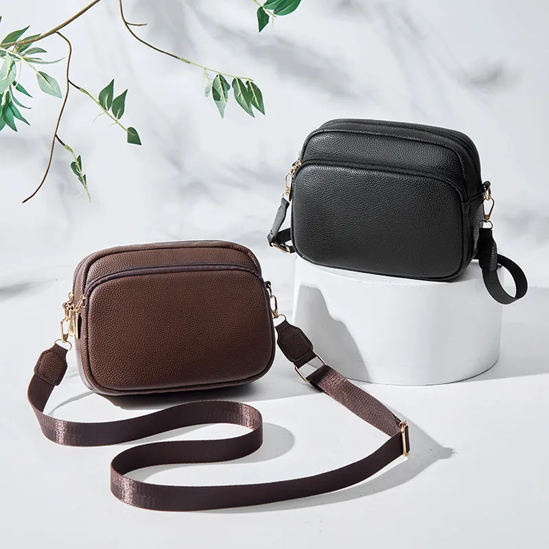 Women Fashion Simple Solid Color Small Square Crossbody Bag