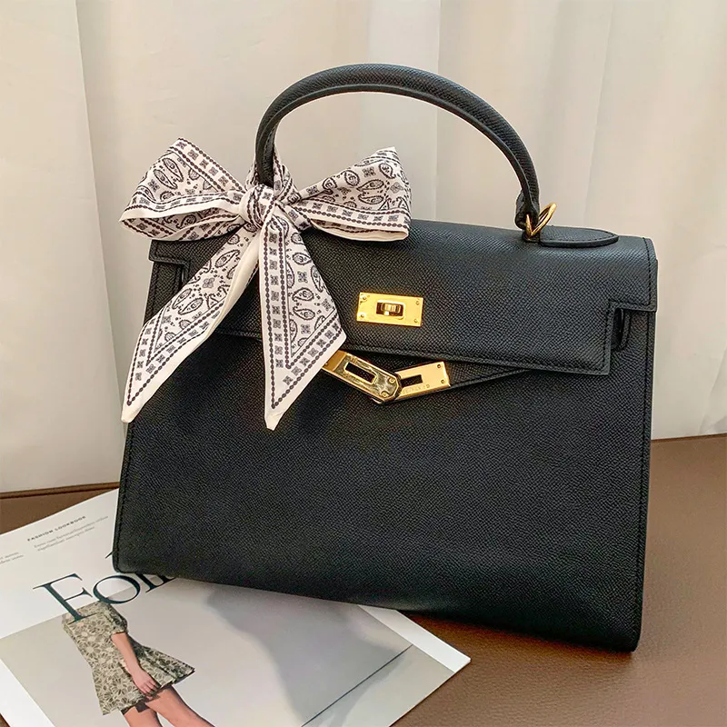 Women Fashion Long Cashew Flower Printed Double-Sided Ribbon Bag Scarf