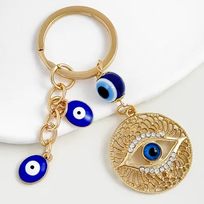 Women's Fashion Evil Eye Tassel Bag Pendant Keychain Jewelry