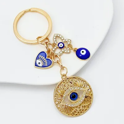 Women's Fashion Evil Eye Tassel Bag Pendant Keychain Jewelry