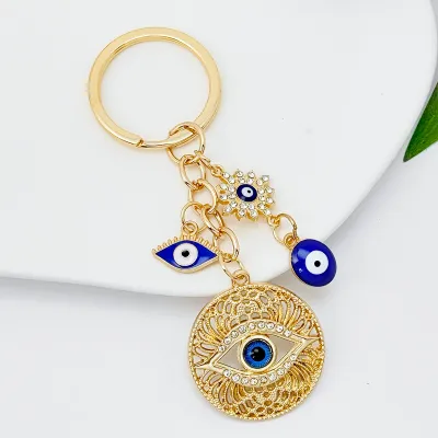 Women's Fashion Evil Eye Tassel Bag Pendant Keychain Jewelry