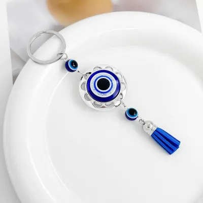 Women's Fashion Evil Eye Tassel Bag Pendant Keychain Jewelry