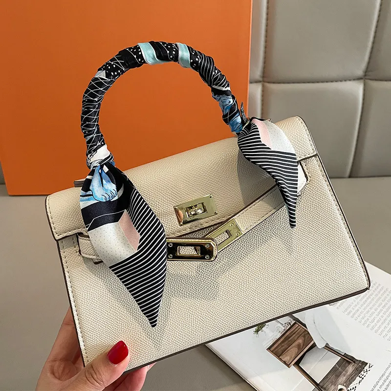 Women Fashion Printed Silk Long Ribbon Bag Scarf