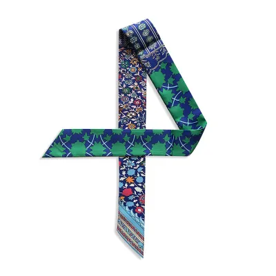 Women Fashion Printed Polyester Silk Ribbon Decorative Bag Scarf Long Scarf 90cm X 5cm