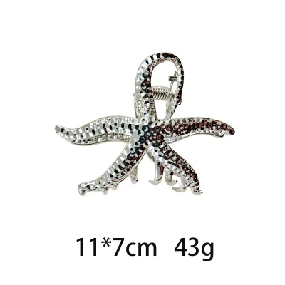 Women Fashion Starfish Grab Hairpin Zinc Alloy Shark Clip