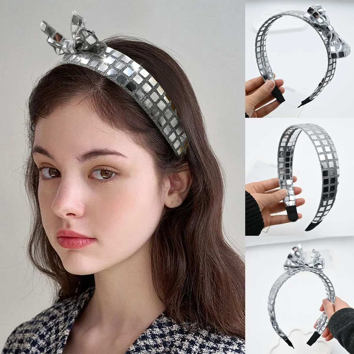 Women Fashion Square Sequin Fabric Headband