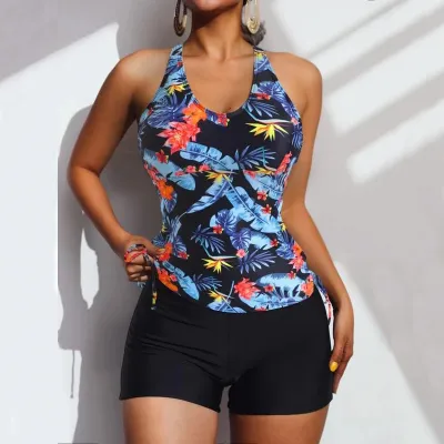 Women Fashion Printed Tankini Swimsuit