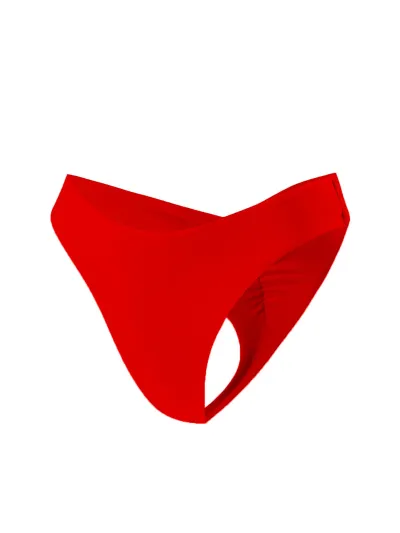 Women Fashion Solid Color Nylon Bikini Swim Bottom