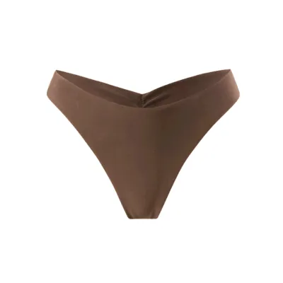 Women Fashion Solid Color Nylon Bikini Swim Bottom