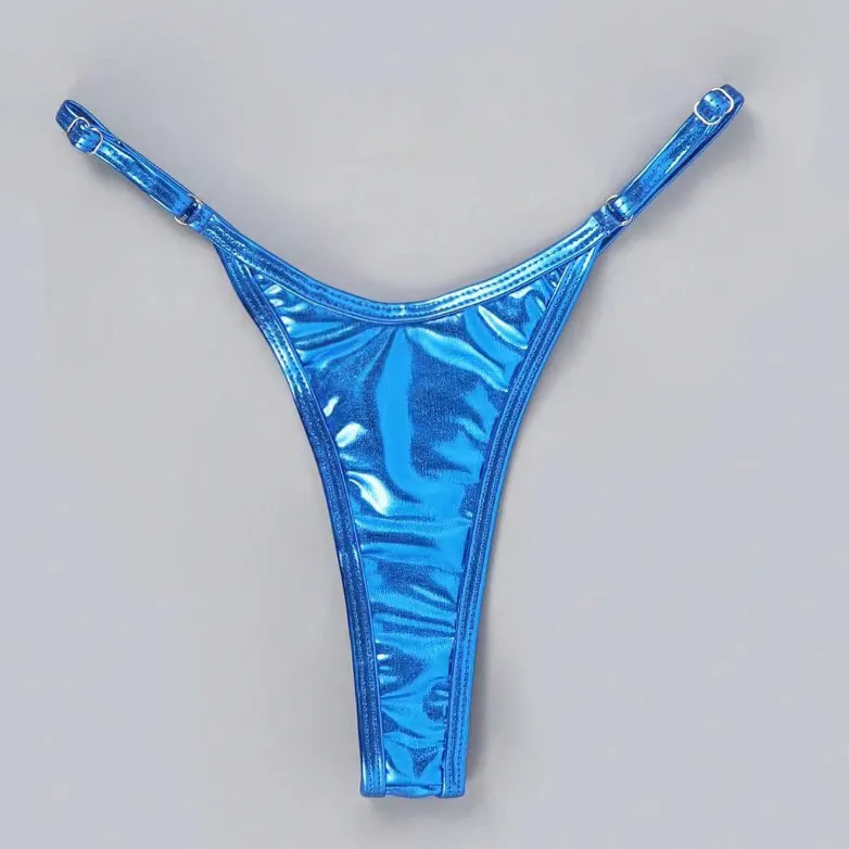 Women Sexy Solid Color Bright Bikini Bottom