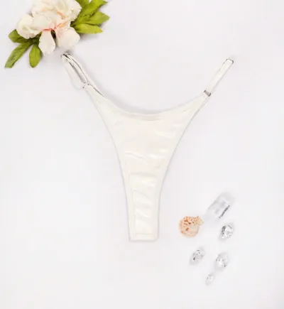 Women Sexy Solid Color Bright Bikini Bottom