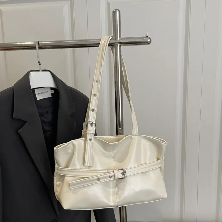 Women's Fashion Casual Solid PU Large Capacity Shoulder Bag