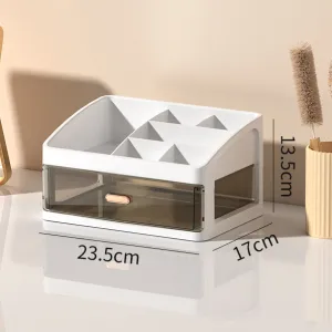 Transparent Desktop Multi-Layer Cosmetic Storage Box With Compartment PP Plastic Pull Out Organizer