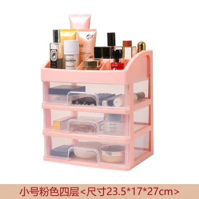 Large Capacity Desktop Cosmetic Storage Box with Compartment PP Plastic for Stationery and Cosmetics