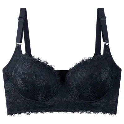 Women Plus Size Lace Traceless Anti-Sagging Bra 3/4 Cup
