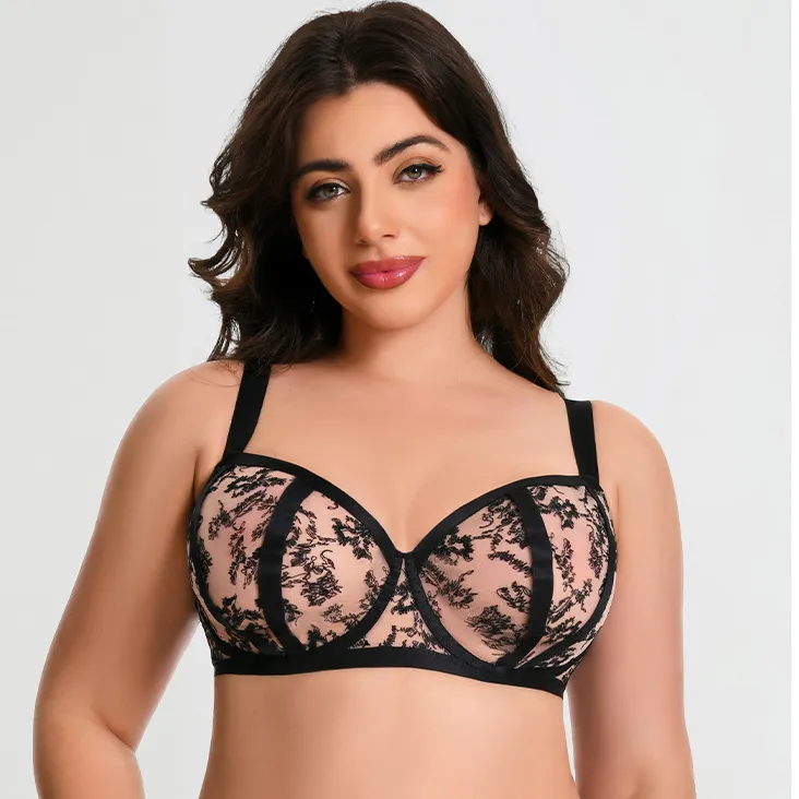 Women Fashion Sexy Plus Size Lace Anti-Sagging Breathable Bra