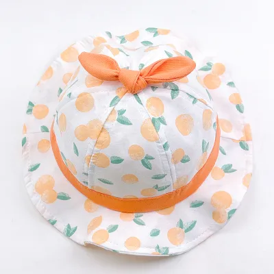 Kids Baby Boys and Girls Fashion Cute Printed Thin Breathable Sunscreen Sun Hat Dome Polyester