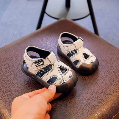 Kids Baby Boys Fashion Casual Stripe PU Upper Sandals