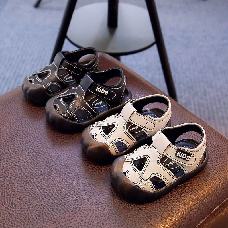 Kids Baby Boys Fashion Casual Stripe PU Upper Sandals